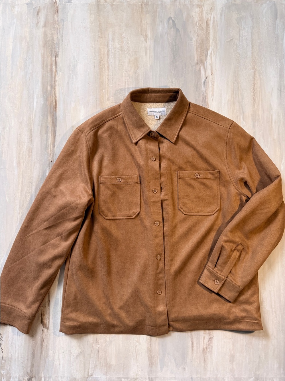 EUC XL Men's Faux Suede Jacket / Shacket Tan Brown
